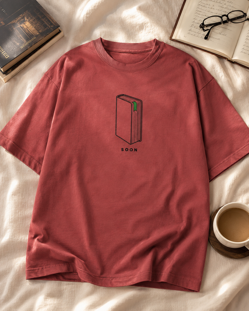 Bookmark on Page Three Oversized Graphic T-Shirt in 240 GSM cotton by The Gully Store
