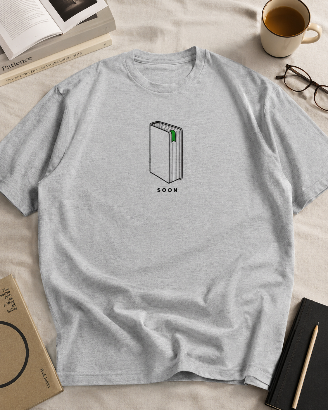 Bookmark on Page Three Oversized Graphic T-Shirt in White color option