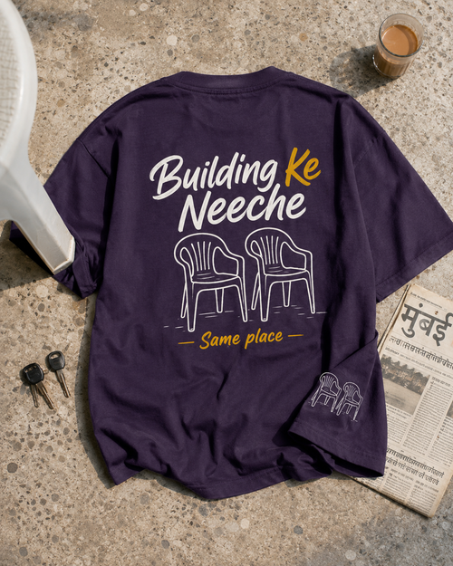 Building Ke Neeche Oversized Graphic T-Shirt in 240 GSM cotton by The Gully Store