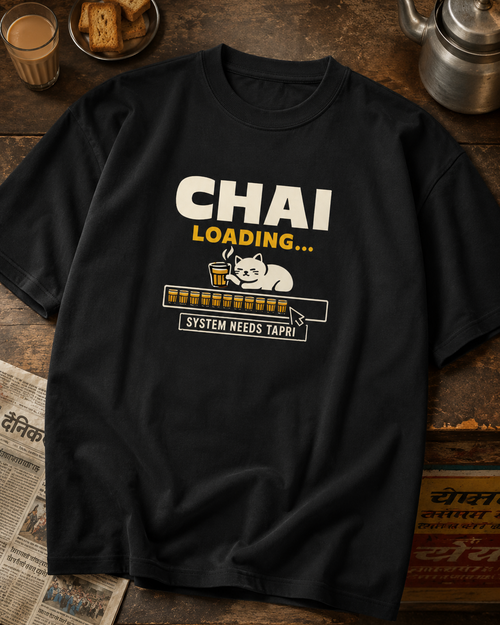 Chai Loadin oversized T-shirt in 240 GSM cotton by The Gully Store