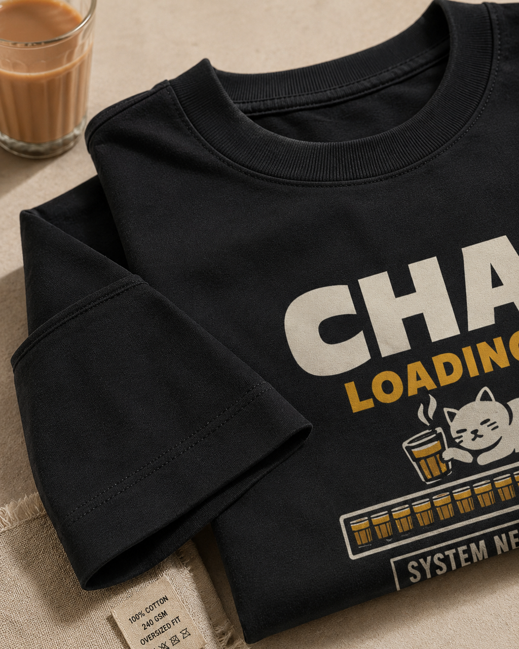 Bottle Green Chai Loadin oversized T-shirt for everyday streetwear