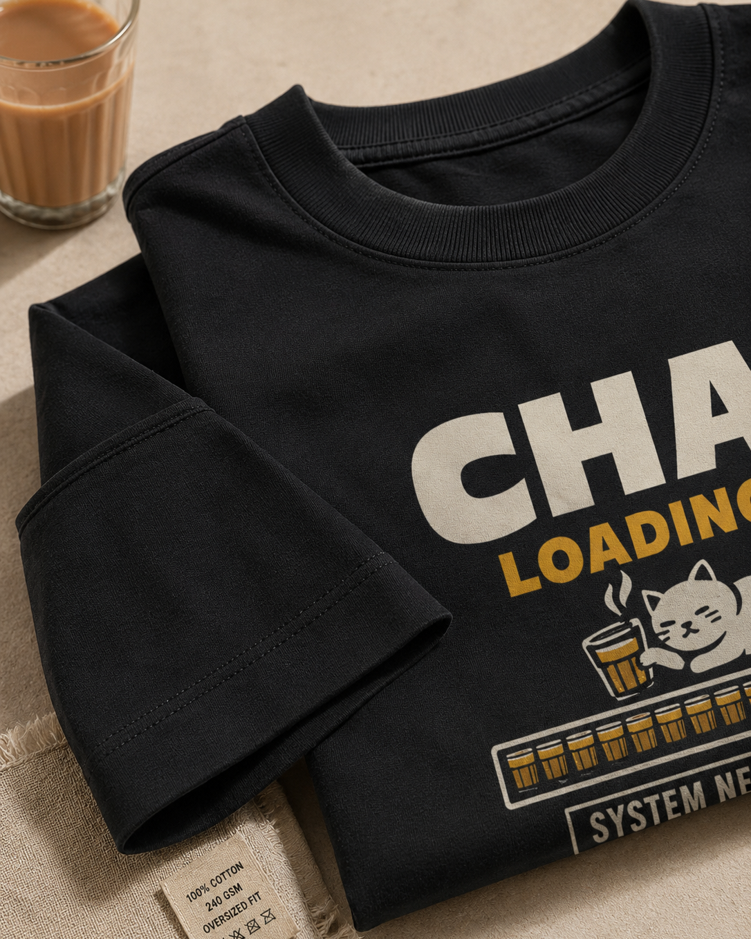 Bottle Green Chai Loadin oversized T-shirt for everyday streetwear