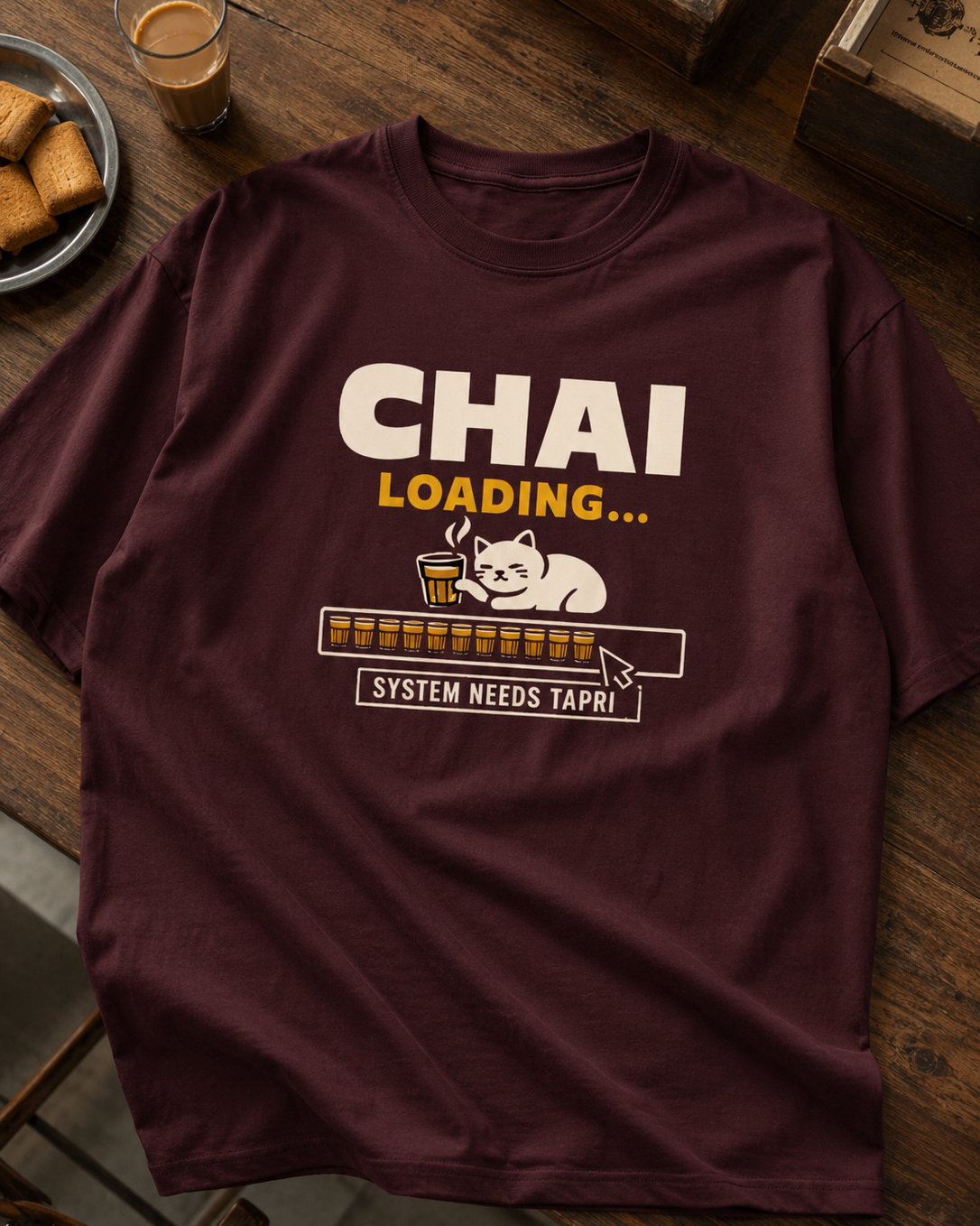 Chai Loadin oversized T-shirt showing dropped shoulder relaxed fit