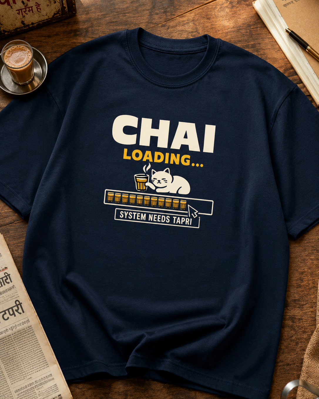 Maroon Chai Loadin oversized T-shirt in heavyweight cotton