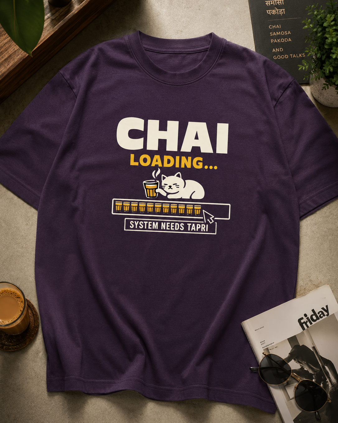 Olive Green Chai Loadin oversized T-shirt in relaxed streetwear fit