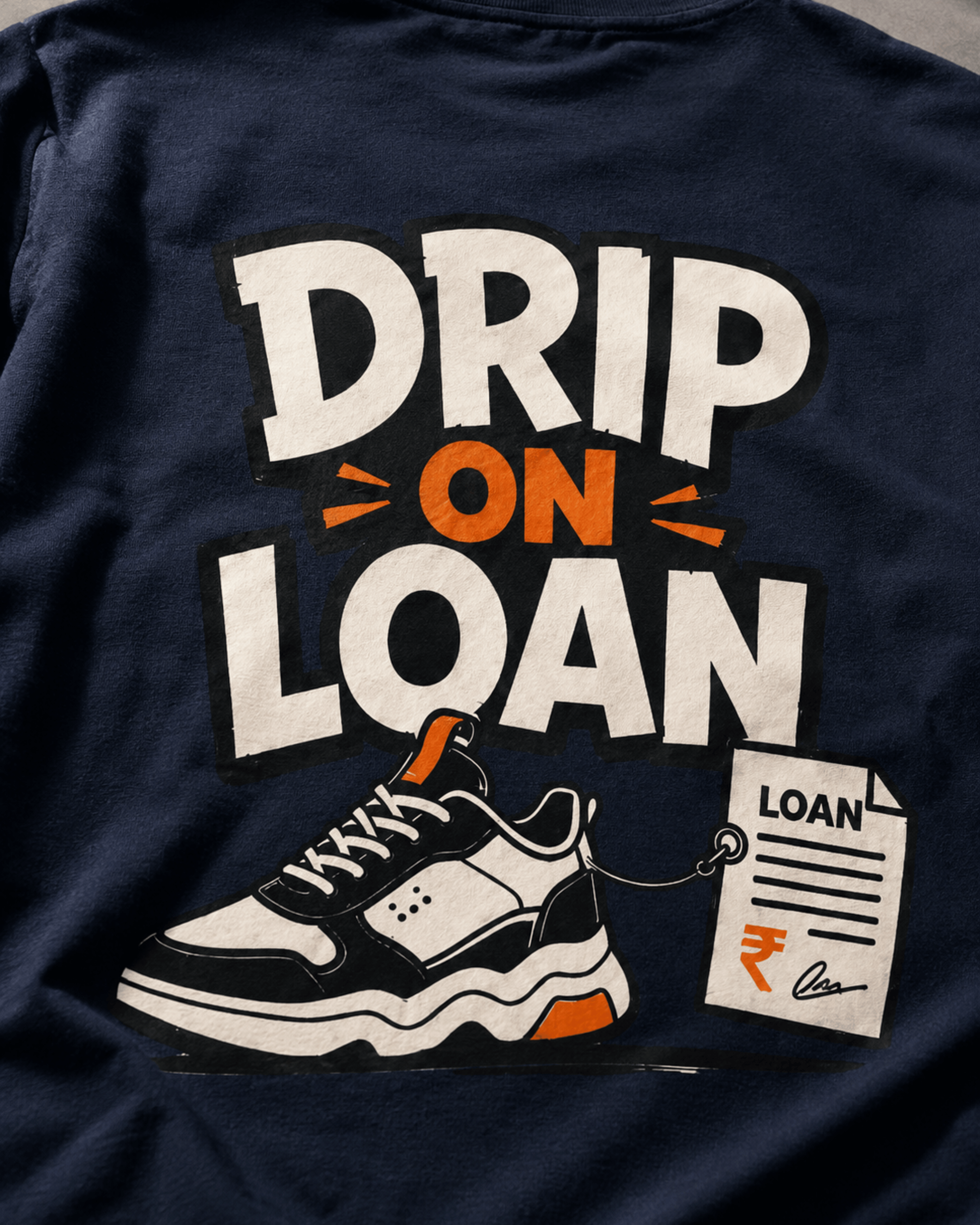 Black Drip On Loan oversized T-shirt with relaxed unisex fit