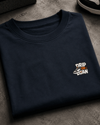 Navy Blue Drip On Loan oversized T-shirt in 240 GSM cotton