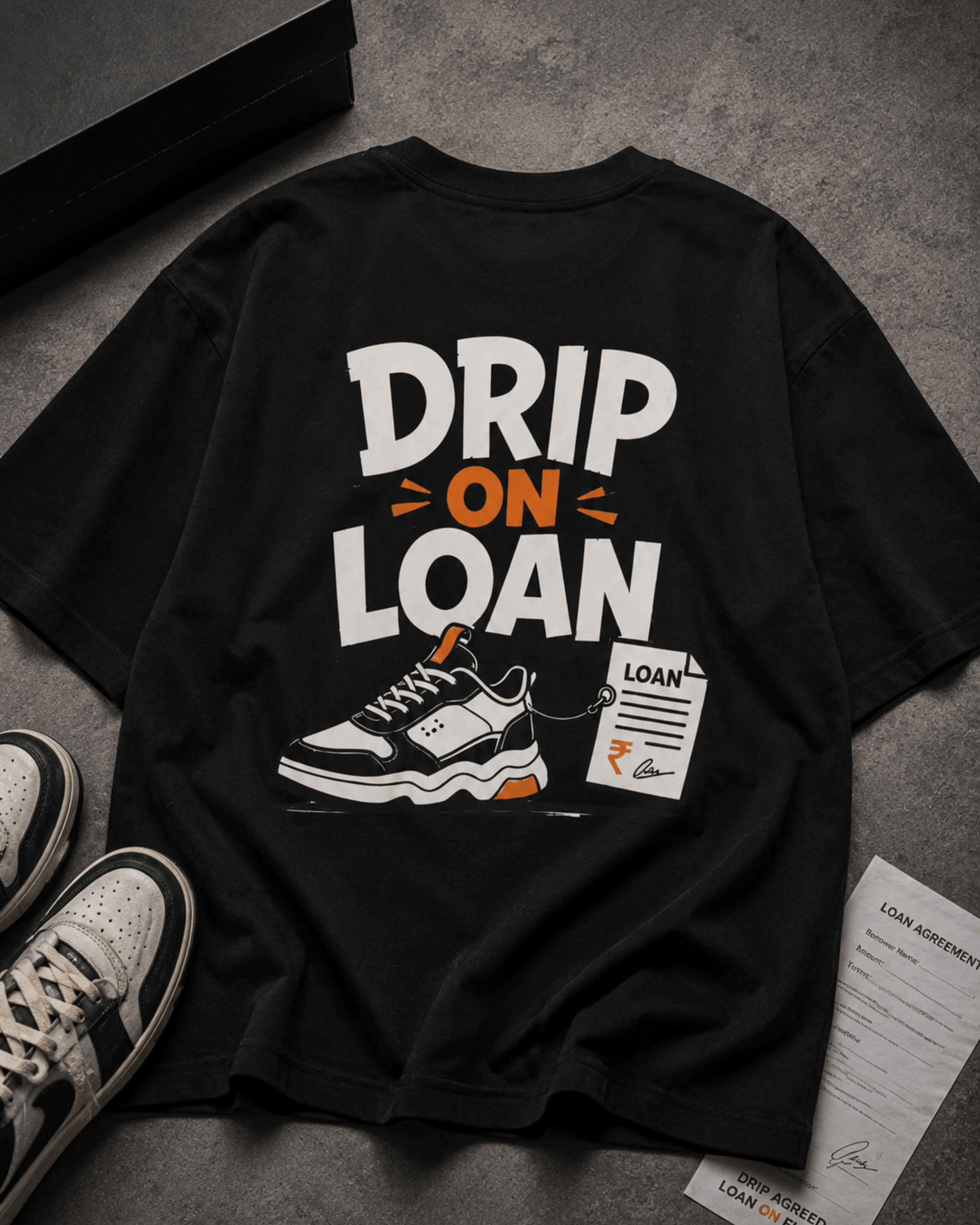 Drip On Loan oversized T-shirt streetwear styling detail