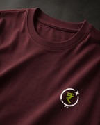 Maroon EMI Pe Aura oversized T-shirt in 240 GSM cotton