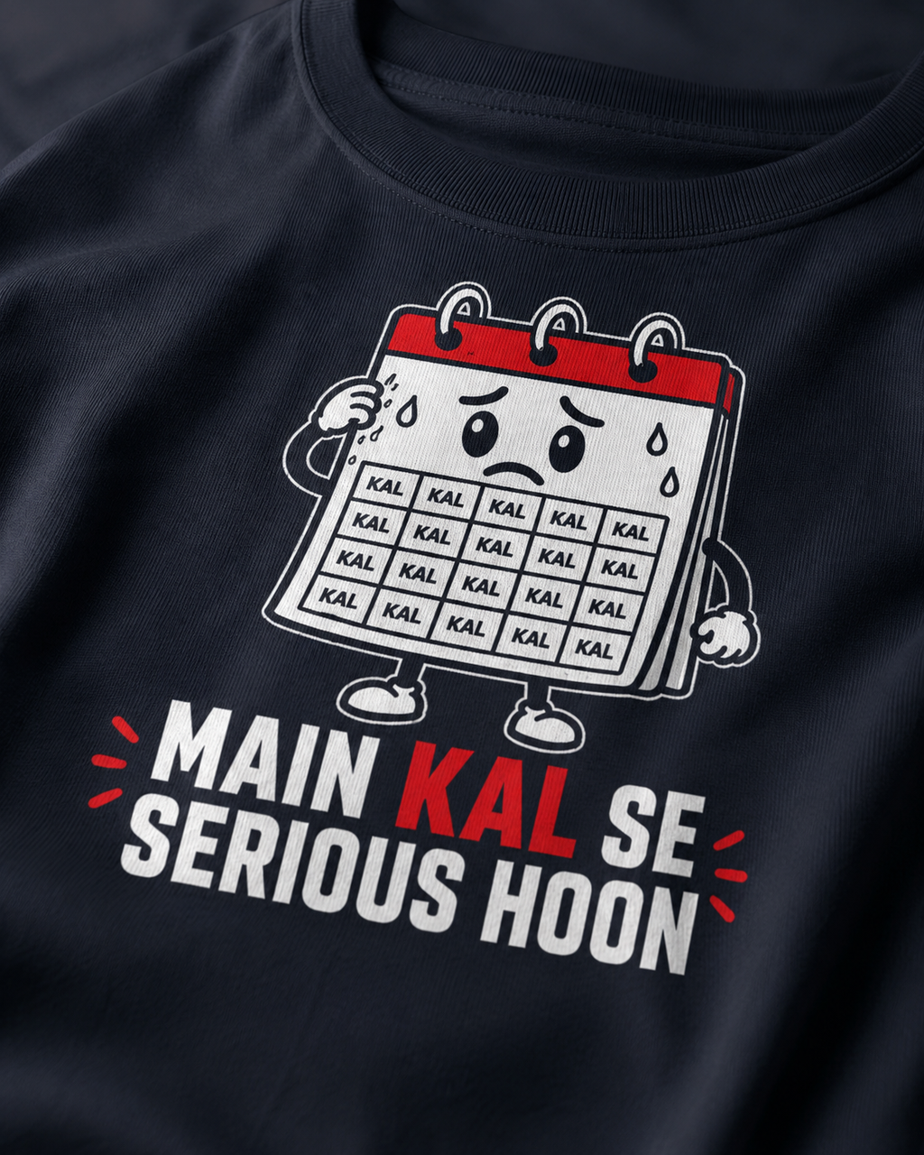 Black Kal Se Serious oversized T-shirt in 240 GSM cotton