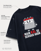 Petrol Blue Kal Se Serious oversized T-shirt for everyday streetwear