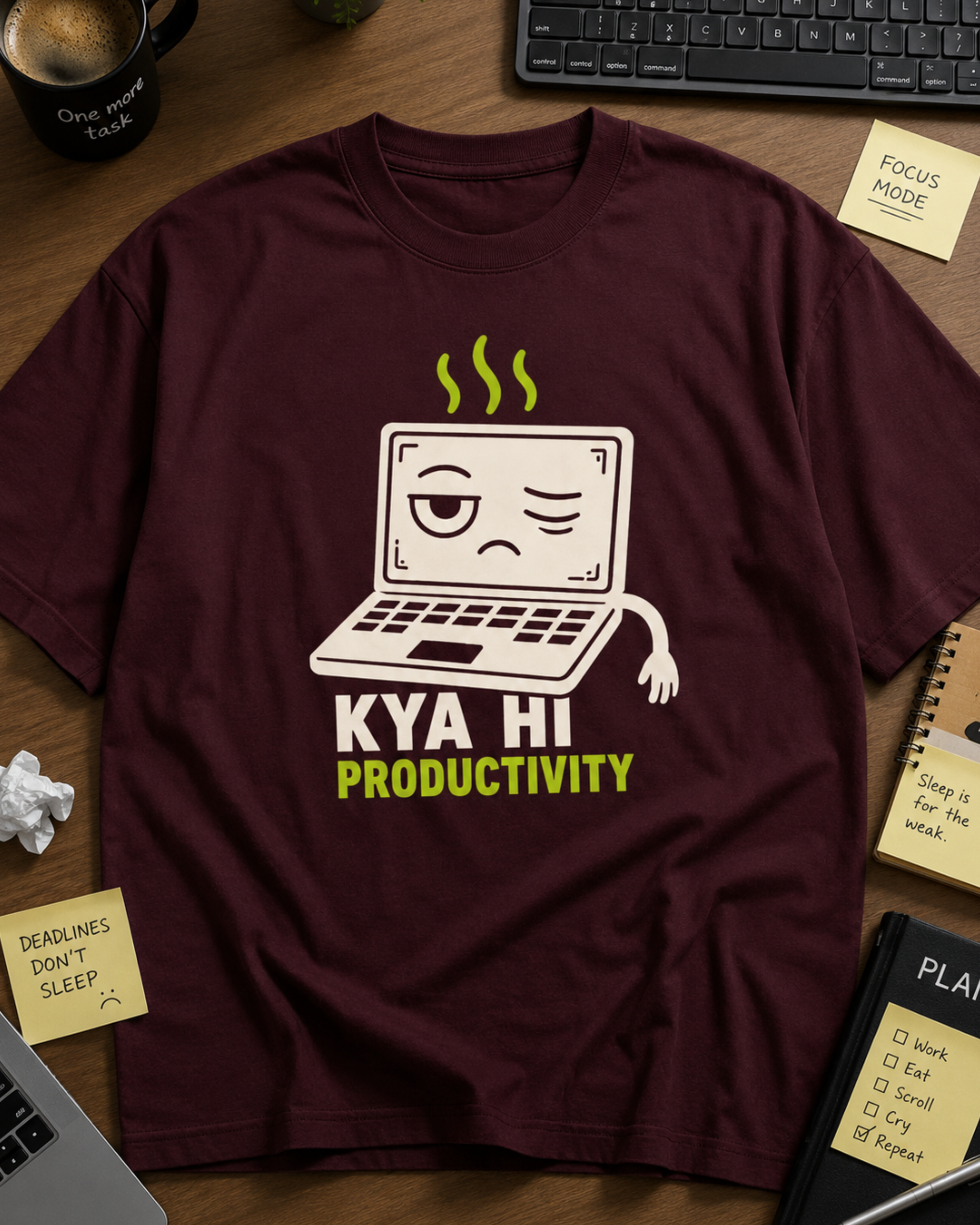 Kya Hi oversized T-shirt 100 percent cotton fabric detail