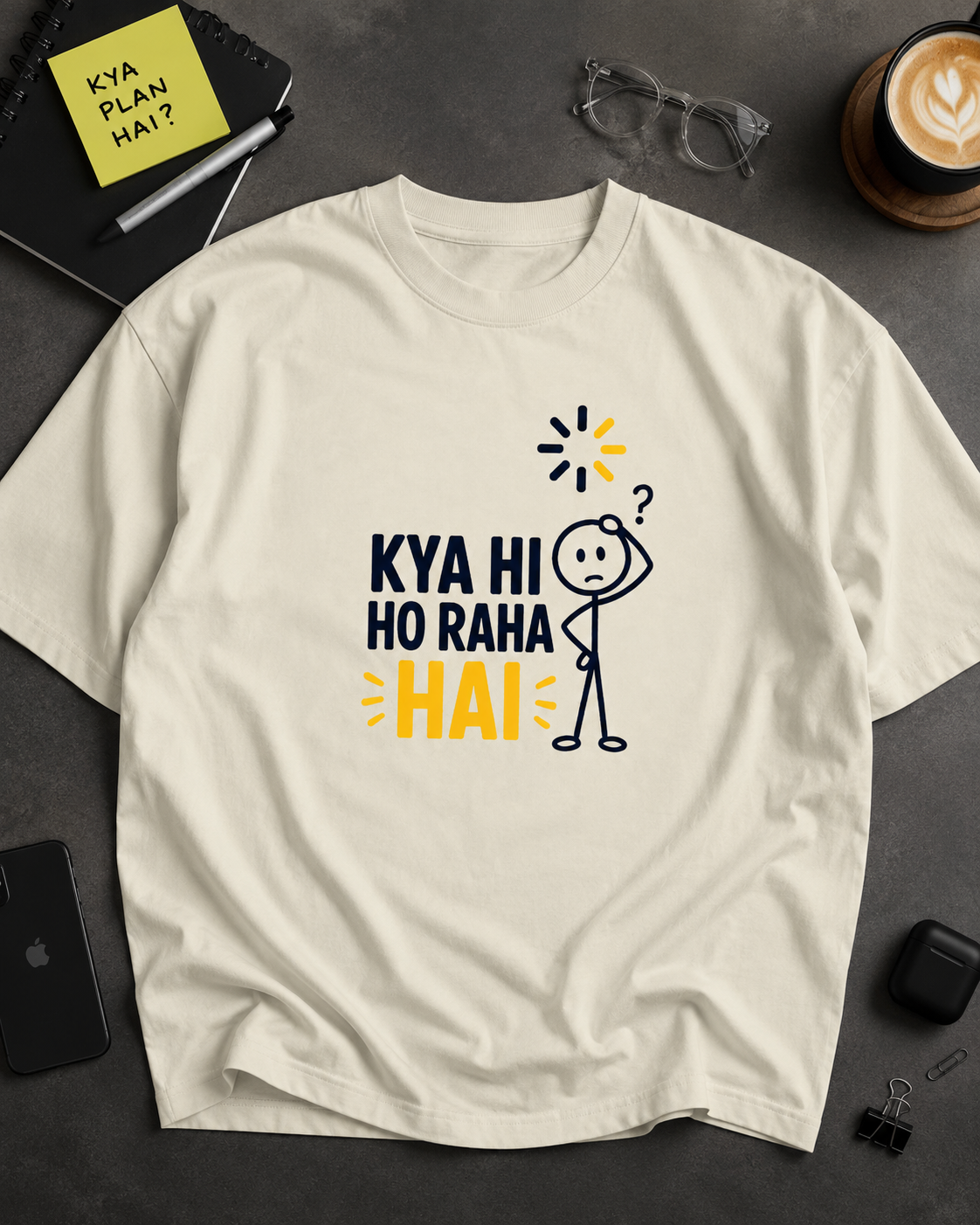 Kya Hi oversized T-shirt in 240 GSM cotton by The Gully Store