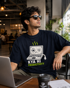 Black Kya Hi oversized T-shirt with relaxed unisex fit