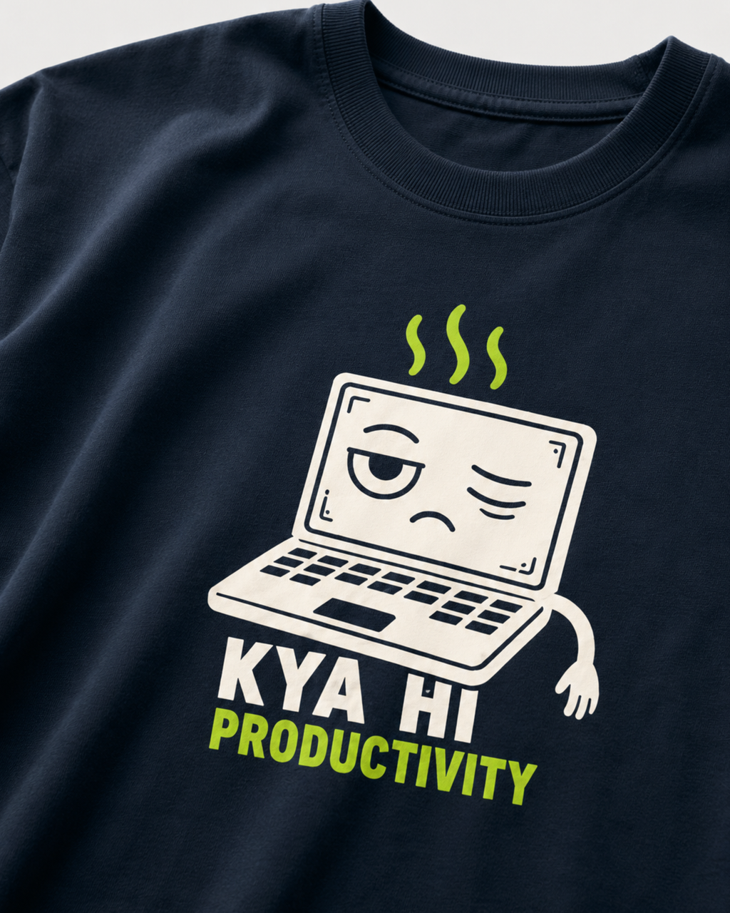 Navy Blue Kya Hi oversized T-shirt in 240 GSM cotton