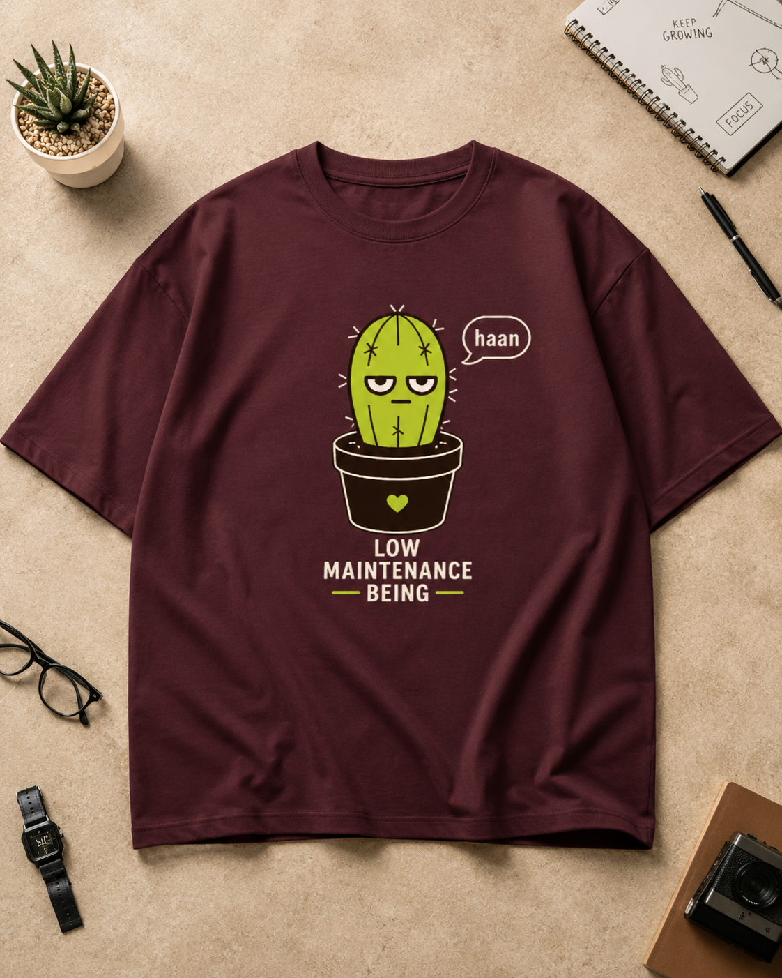 Low Maintenance oversized T-shirt in 240 GSM cotton by The Gully Store