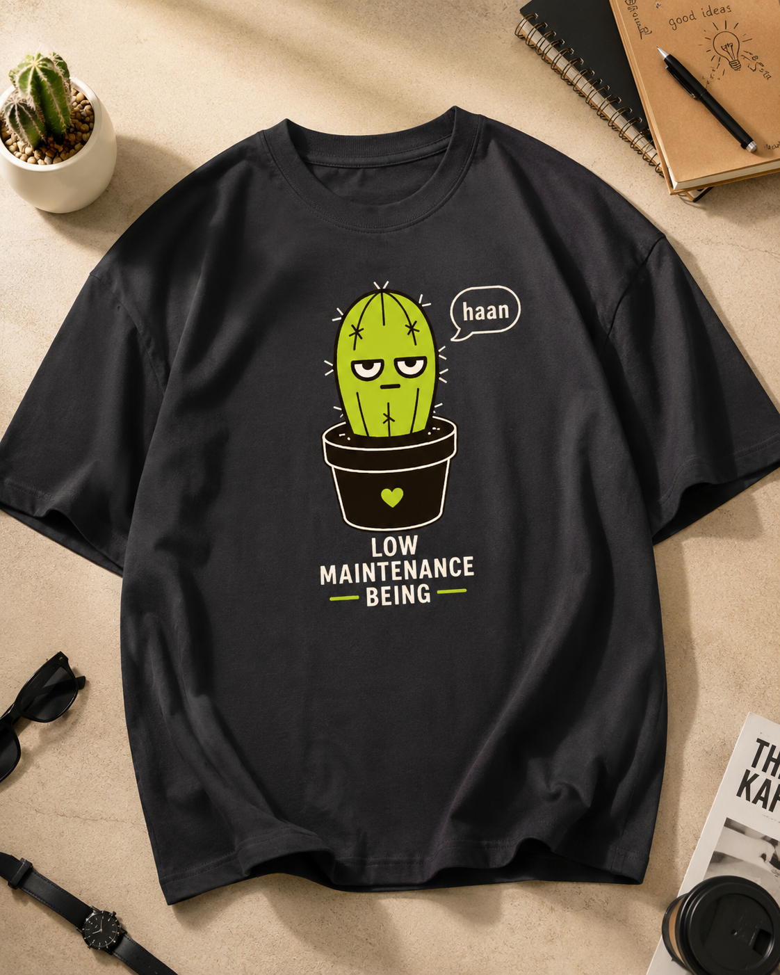 Low Maintenance oversized T-shirt showing dropped shoulder relaxed fit
