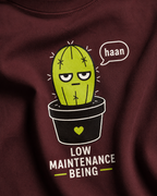 Maroon Low Maintenance oversized T-shirt in 240 GSM cotton