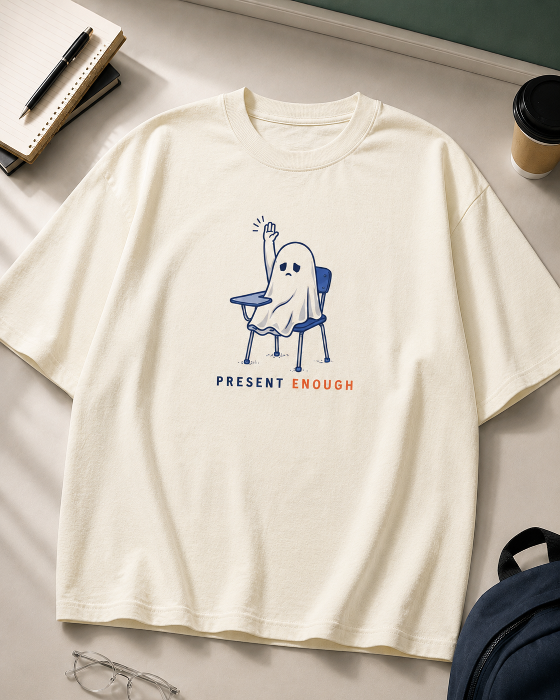 Present Enough oversized T-shirt showing dropped shoulder relaxed fit