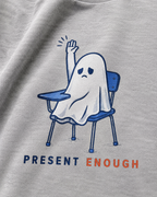 Gray Present Enough oversized T-shirt in 240 GSM cotton