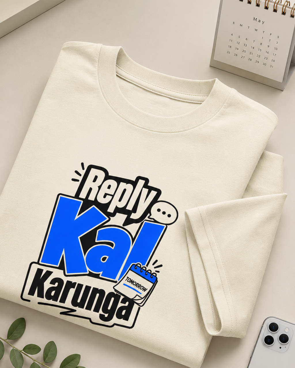 Reply Kal Karunga oversized T-shirt showing dropped shoulder relaxed fit