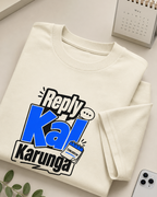 Reply Kal Karunga oversized T-shirt showing dropped shoulder relaxed fit