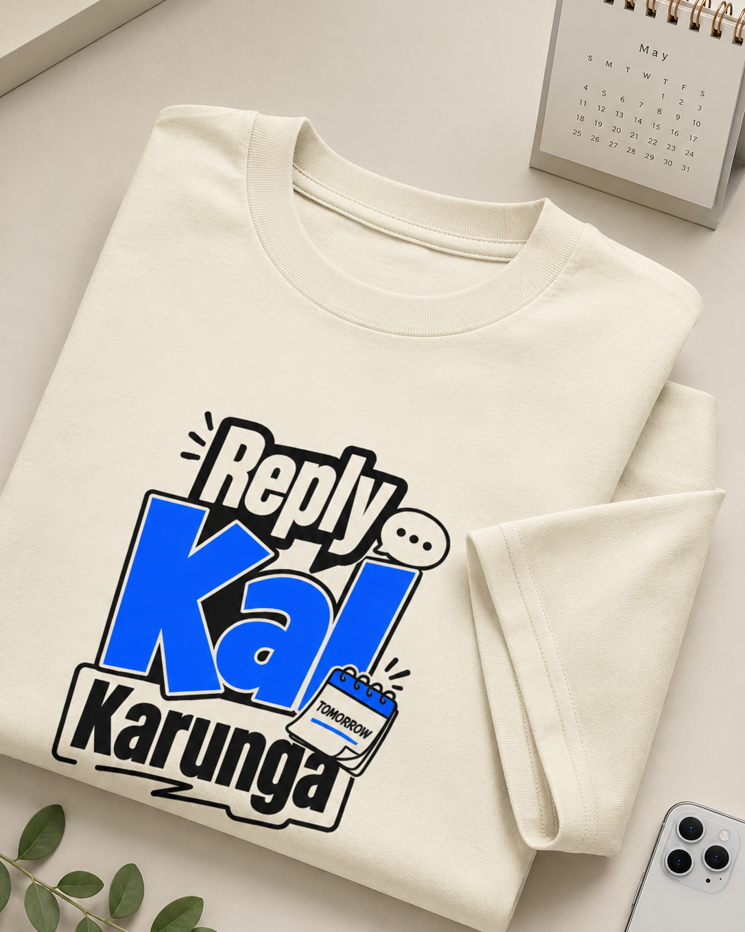 Reply Kal Karunga oversized T-shirt showing dropped shoulder relaxed fit