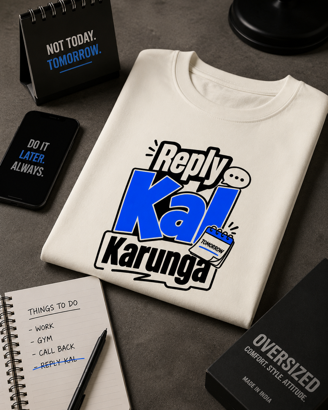 Golden Yellow Reply Kal Karunga oversized T-shirt for everyday streetwear